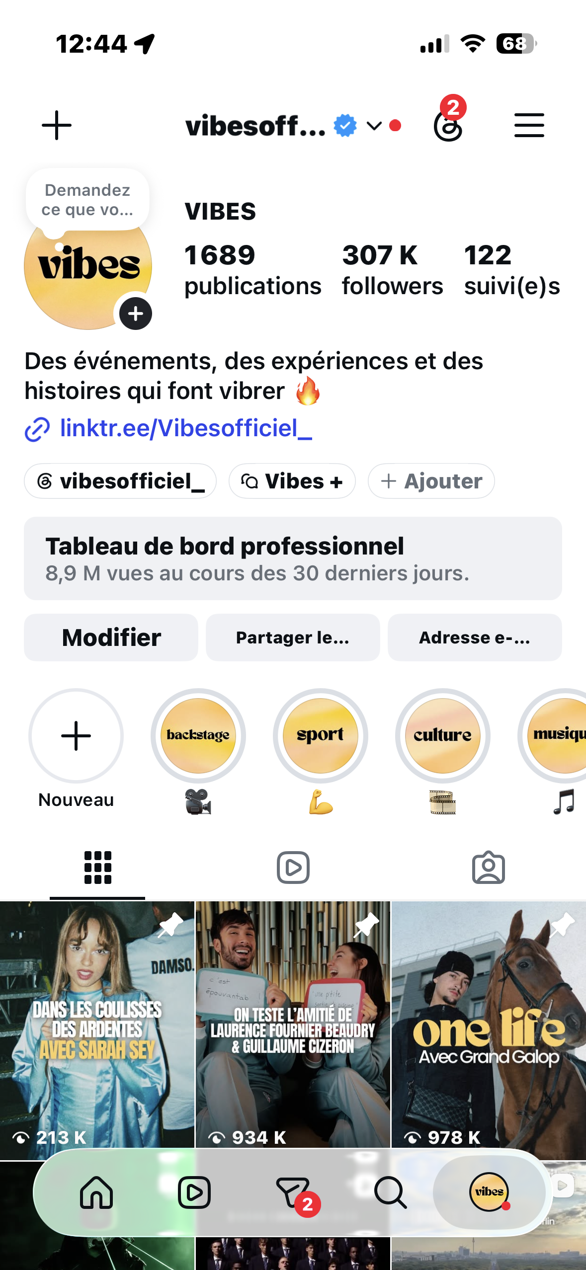 Vibes sur Instagram